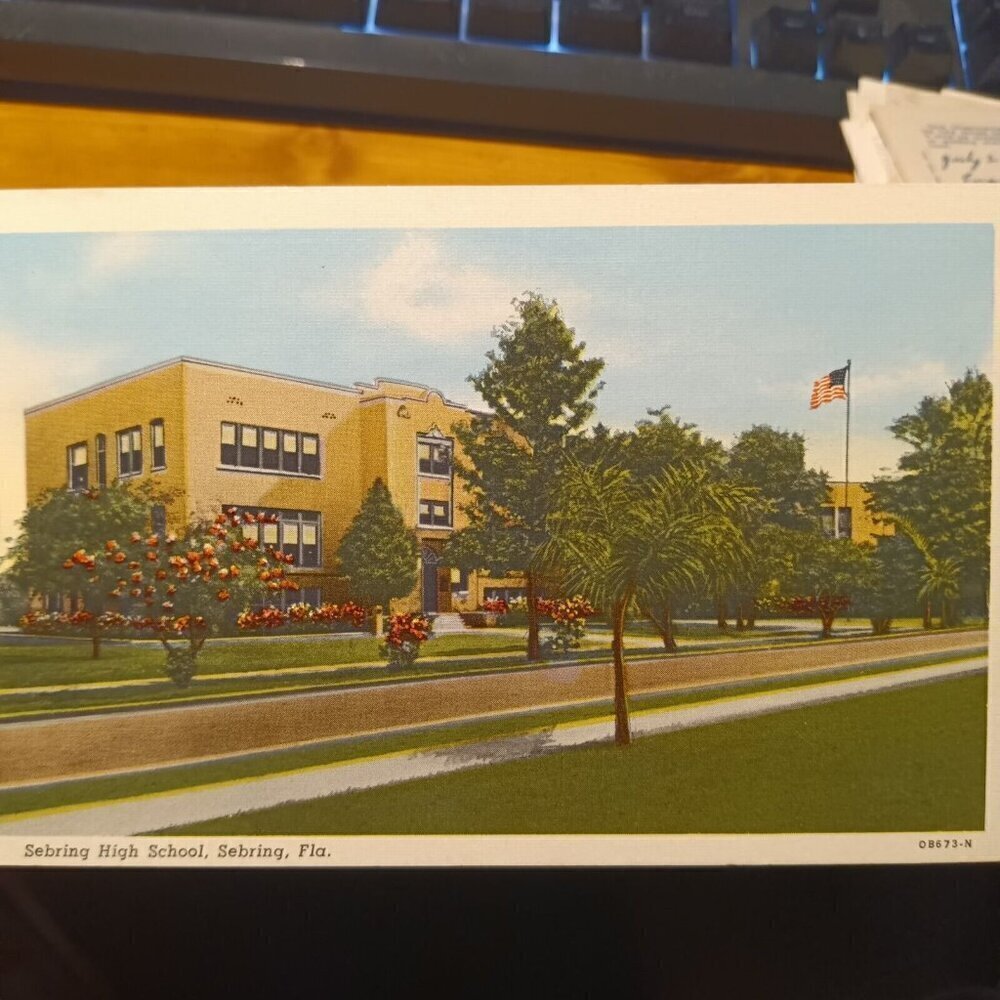Sebring High School Florida FL Postcard Curteich Unused Vintage